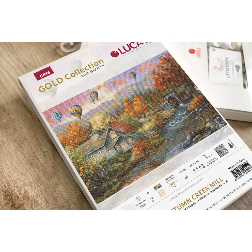 Point de Croix Moulin à Eau Luca-S 48x34cm : Kit Complet Sans Manque - 2