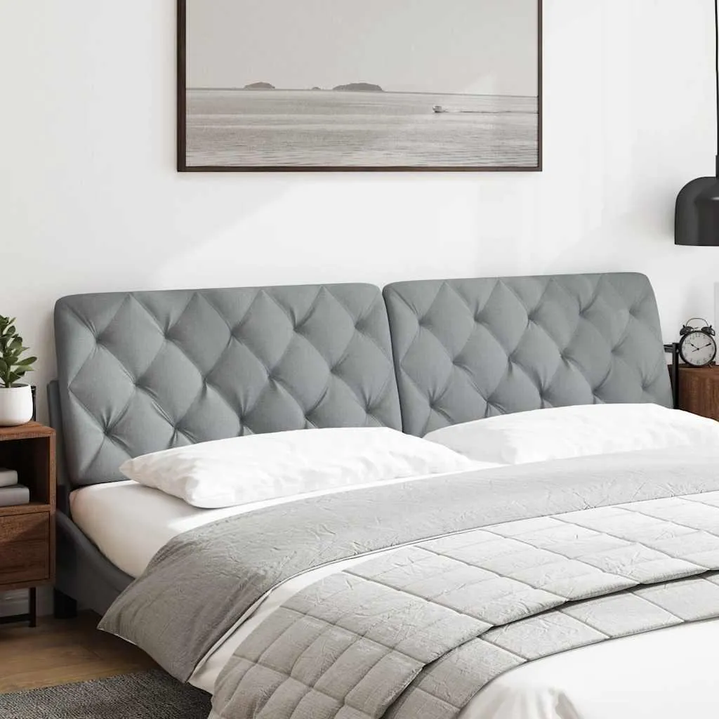 Grand traversin de dossier gris clair 200 cm pour tête de lit tissu