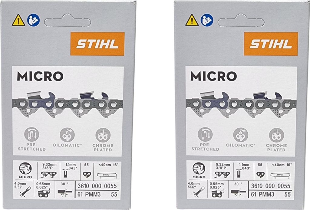 STIHL Picco Micro Mini 3 Catena 40 cm 3/8" P 1,1 mm 55 TG 2 Immagine del prodotto 