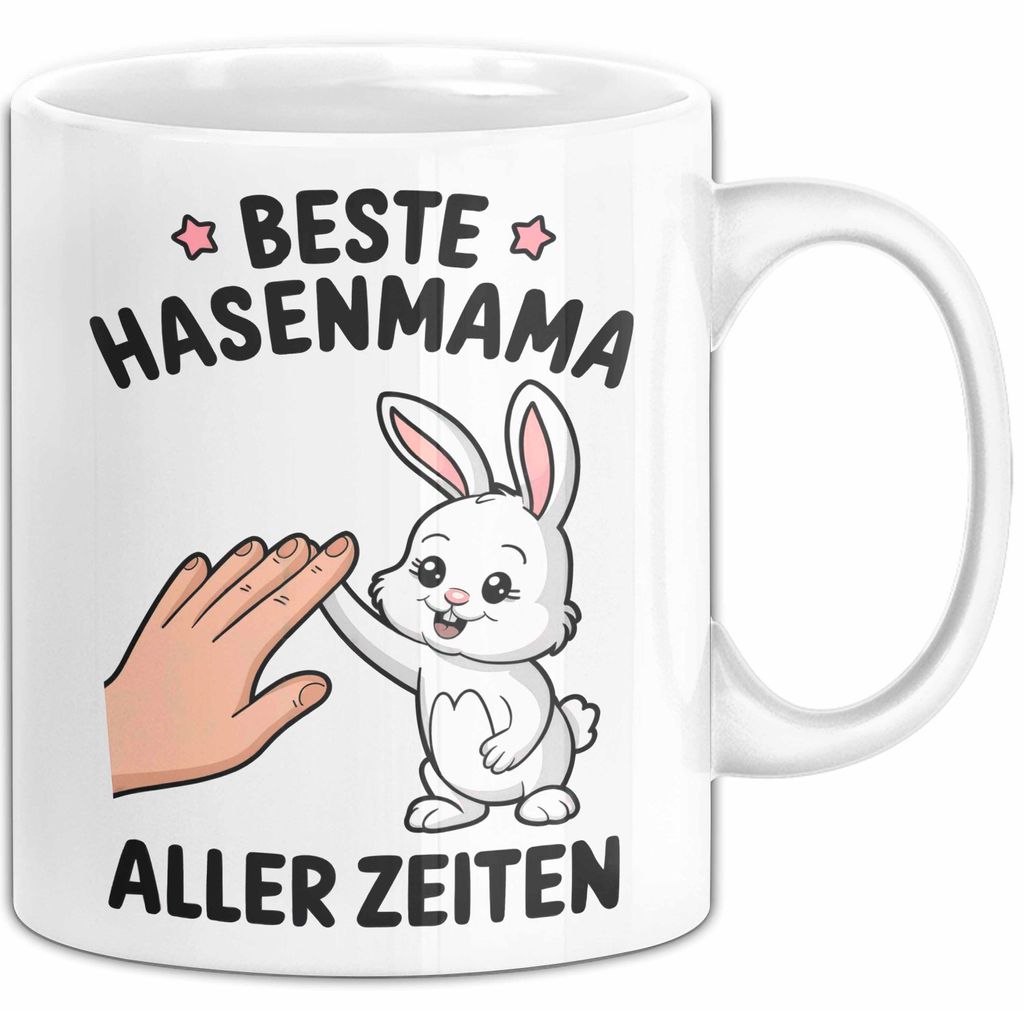 Kaninchen Hase Tierliebhaber Tasse Geschenk Lustige Geschenkidee Spruch Beste Hasenmama Aller Zeiten (Weiß)