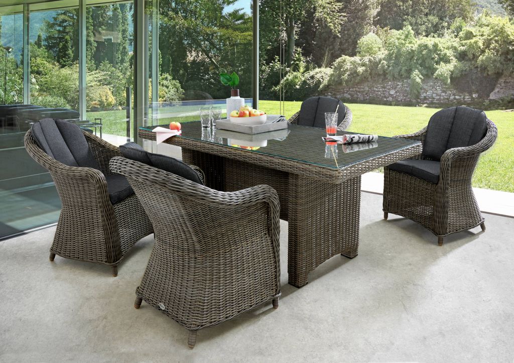 Destiny Sitzgruppe MALAGA LUNA 4 Sessel + Tisch Produktbild 