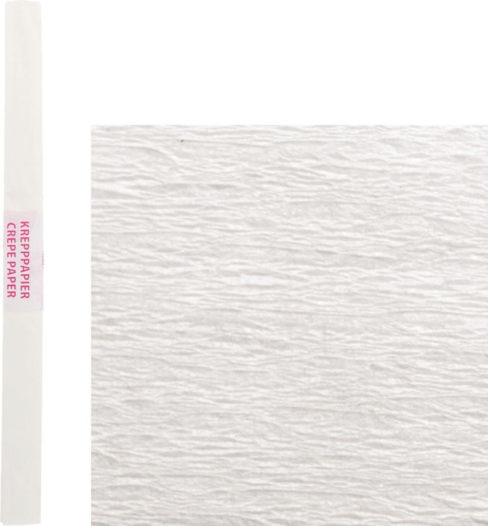 Spirit Krepppapier Standard 200 x 50 cm, Farbe:weiss