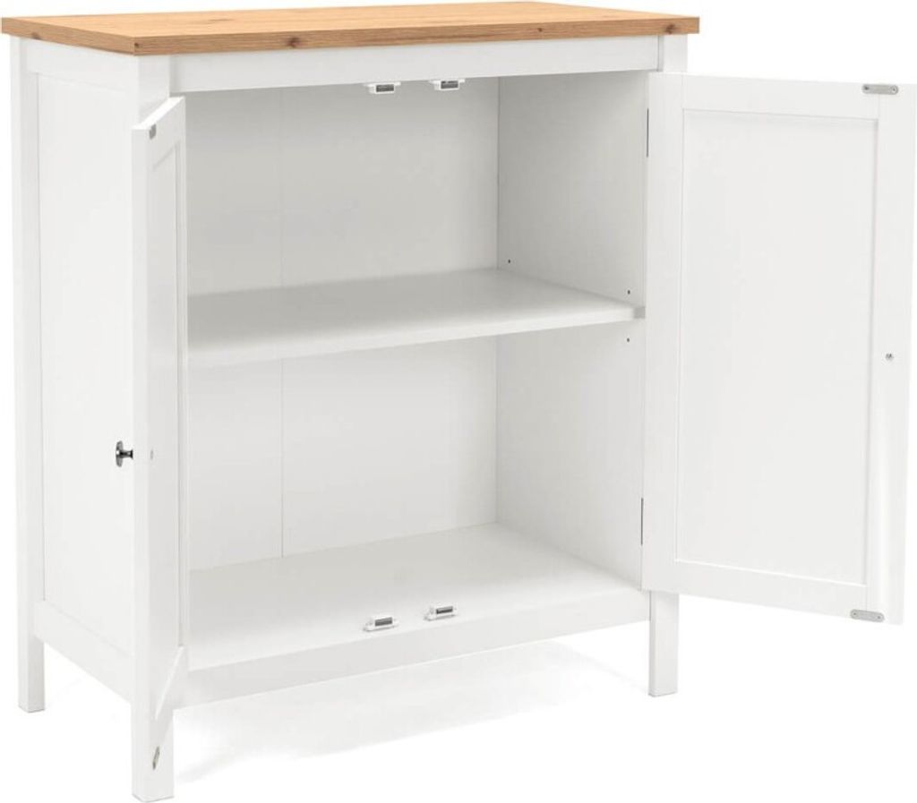 Finori Kommode Bergen 1 Weiß und Handwerkliche Eiche Produktbild 3