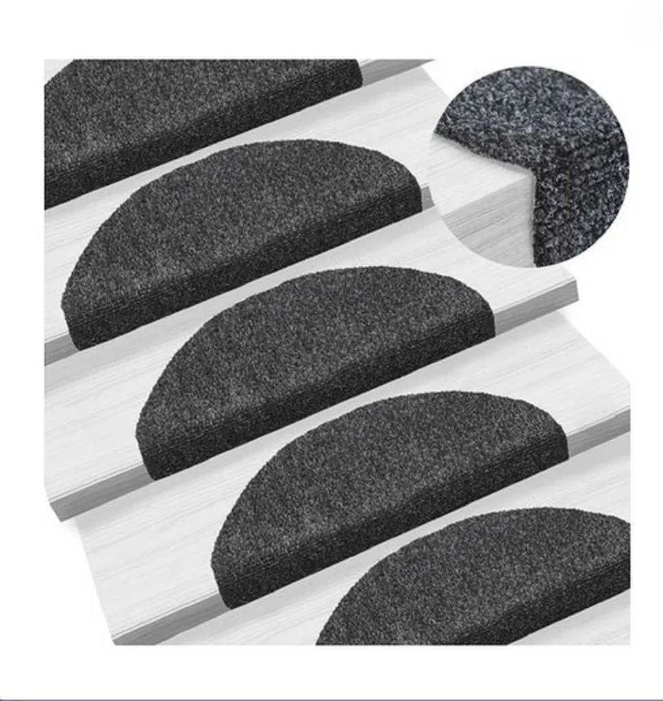 Protège-Marches d'Escalier Antidérapants 65x21x4 cm Noir pour Intérieur