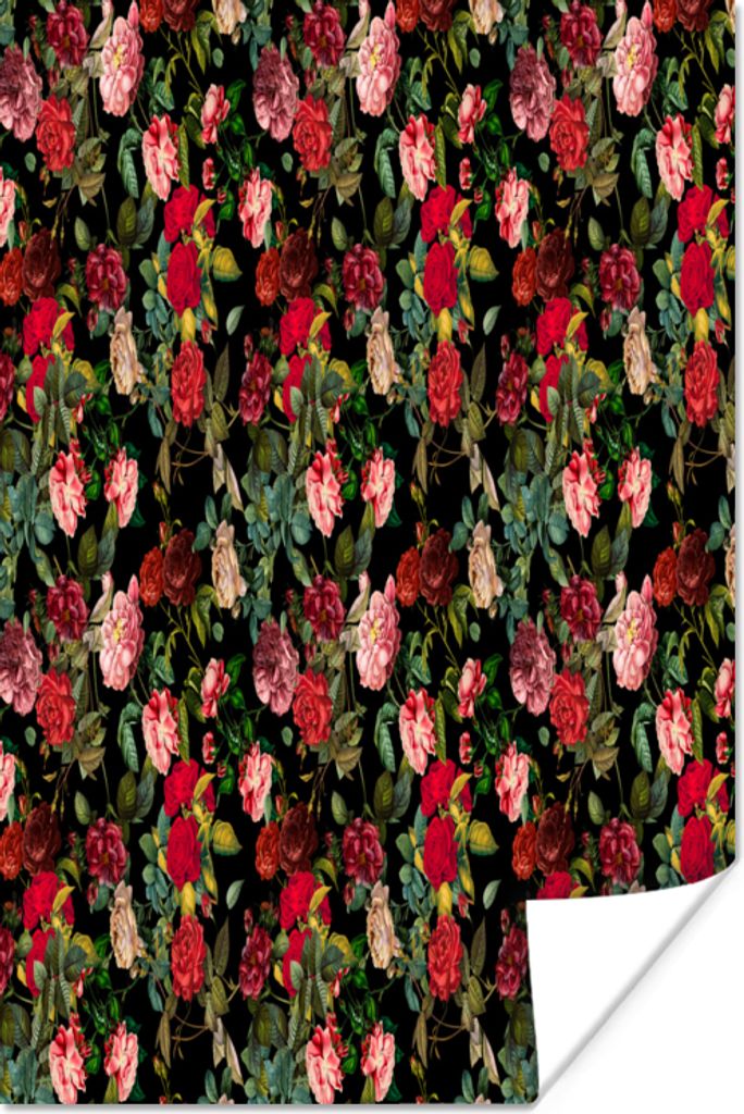 MuchoWow Poster Blumen - Rosen - Rosa 20x30 cm - Papierdruck