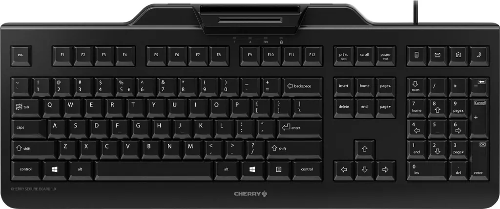 CHERRY SECURE BOARD 1.0 Clavier NFC et Lecteur Carte JK-A0400EU-2 Noir
