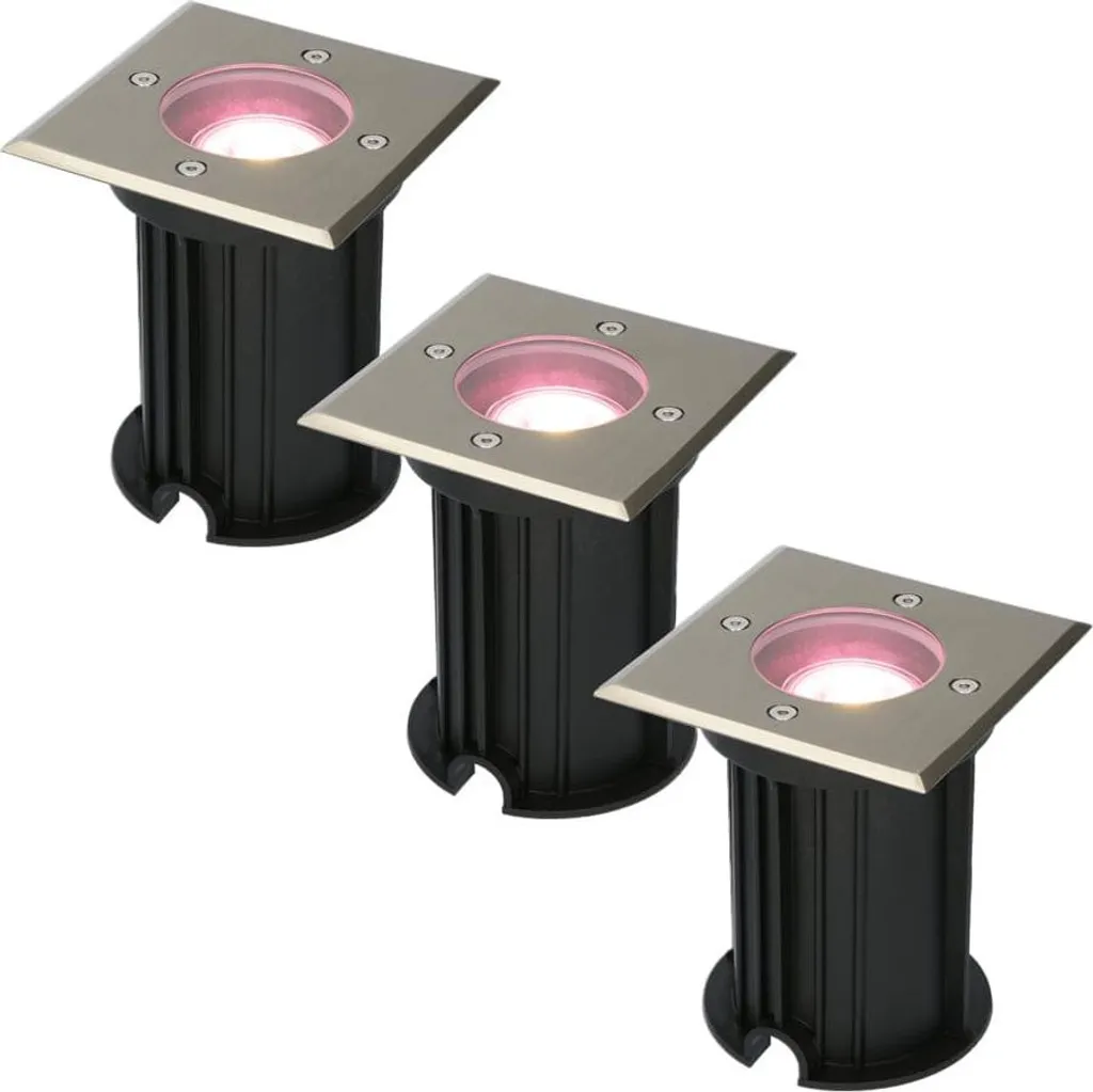 Spot LED encastrable sol HOFTRONIC carré 5,5W RGBWW Wifi IP67 x3