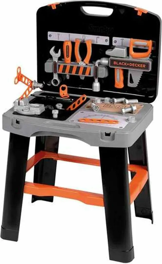 Établi Enfant Pliable Smoby Black & Decker Bricolo Smart Gain de Place 3+