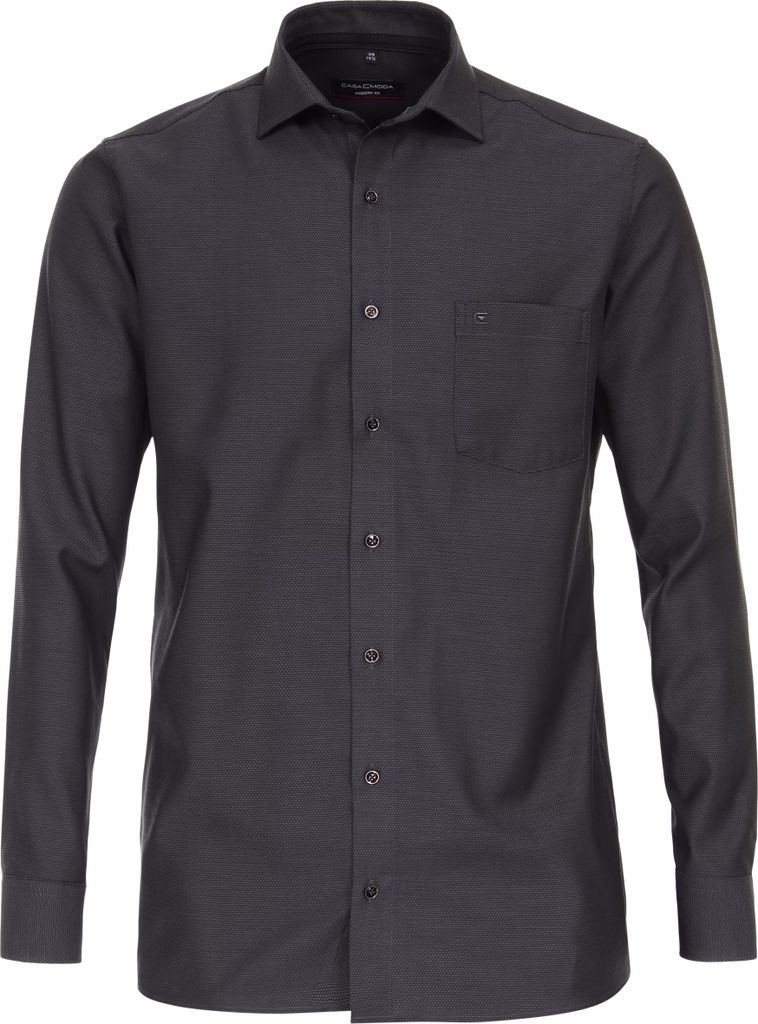 CASAMODA Herren Businesshemd Langarm Kent Modern-Fit Anthrazit 38