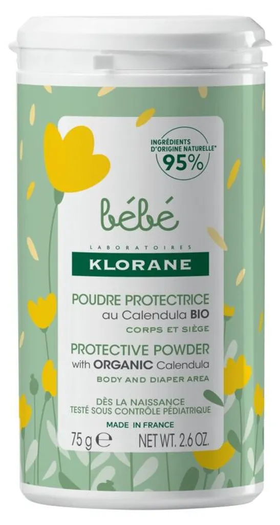 Poudre Protectrice Klorane Bébé Formule Apaisante au Calendula - 75g