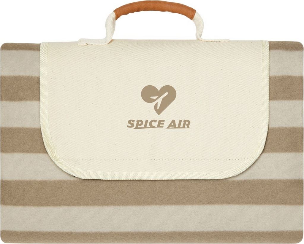 Vinga - Picknick-Decke "Alba", rPET (Recyceltes Polyethylen-Terephthalat), Mit Streifen XD574 (0,5 cm x 170 cm x 130 cm) (Braun)