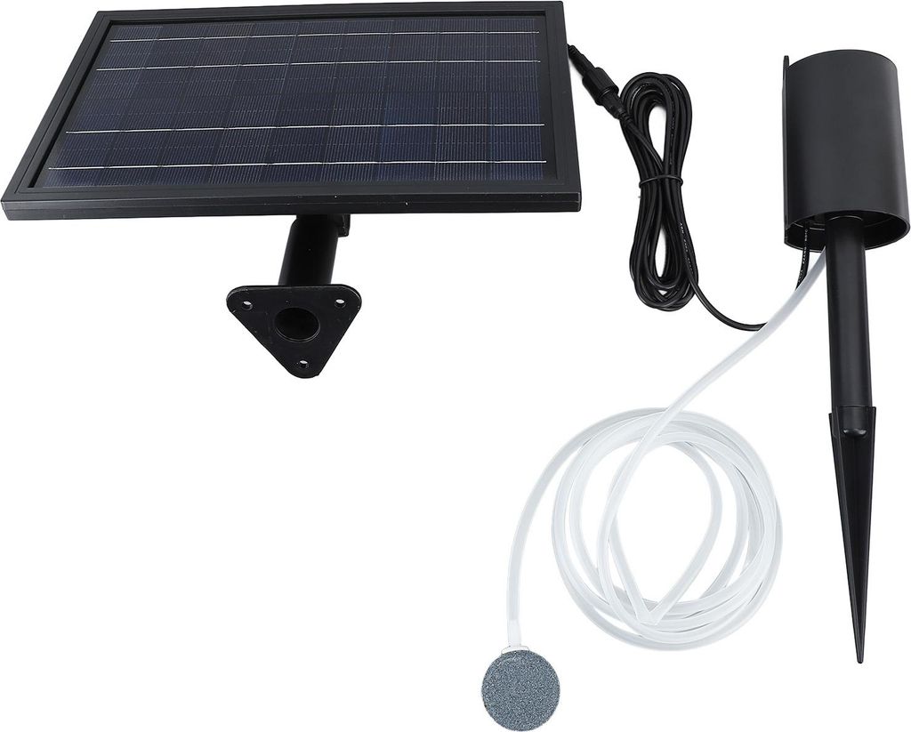 Solar Teichbelüfter 10V 8W Solarbetriebene Sauerstoff-Luftpumpe mit Schläuchen für kleine Fischteiche Aquarien Hydroponik