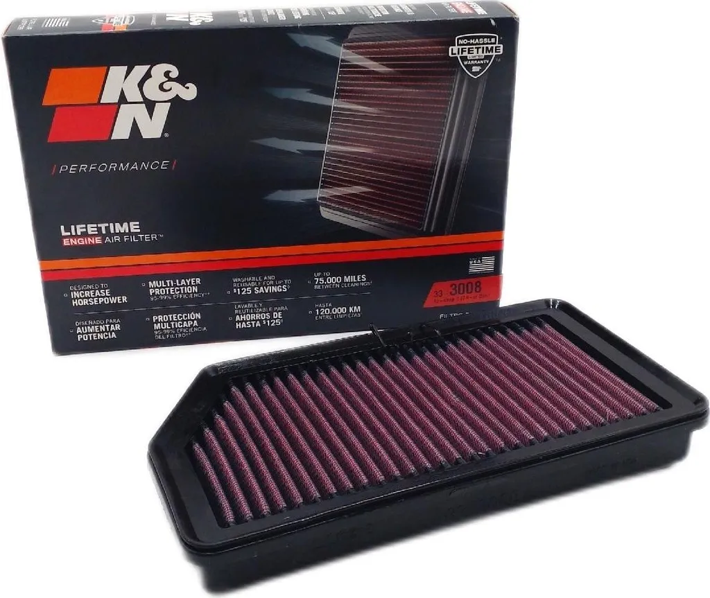 K&N Filtre à Air 33-3008 Haute Performance Lavable pour Moteur Auto