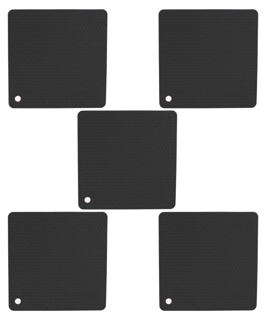 5er-Pack Silikon-Topflappen, hitzebeständig, rutschfest, quadratisch, wabenförmig, für die Küchenarbeitsplatte