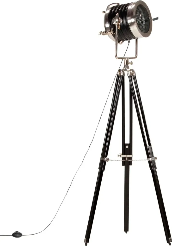 Lampadaire stable en bois massif noir 171 cm - Éclairage salon vidaXL