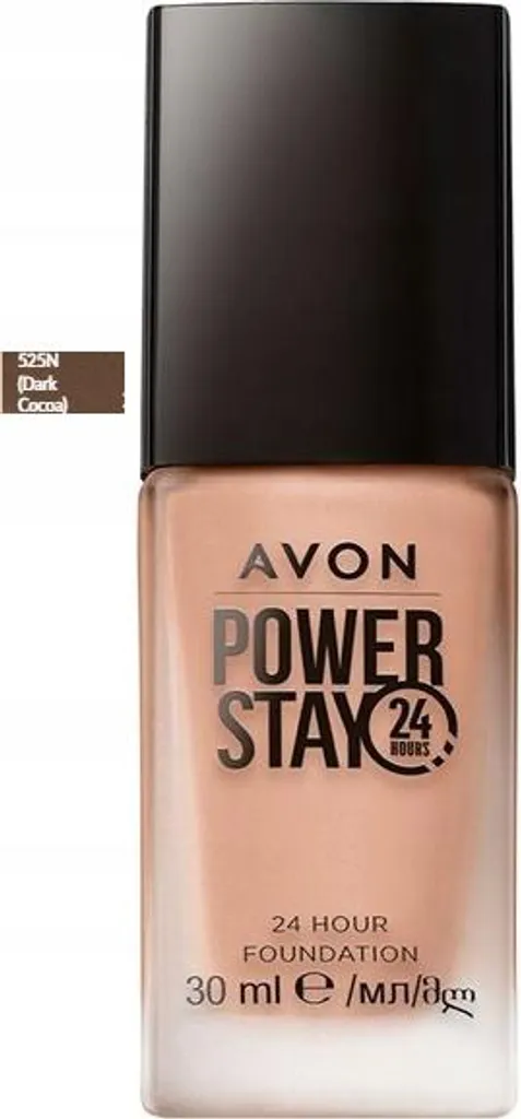 Fond de Teint Longue Tenue 24H AVON Power Stay Dark Cacao 525N Teint Zéro Défaut