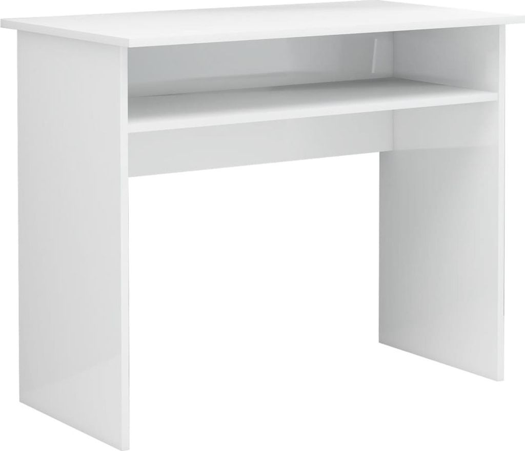 Schreibtisch Hochglanz-Weiß 90x50x74 cm Holzwerkstoff