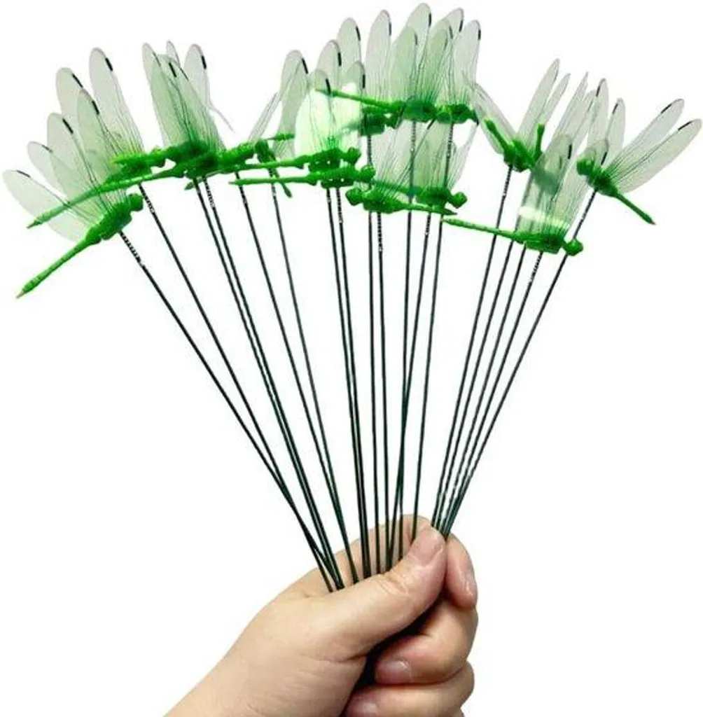 Libellules décoratives amovibles pour extérieur - Lot de 25 tiges jardin