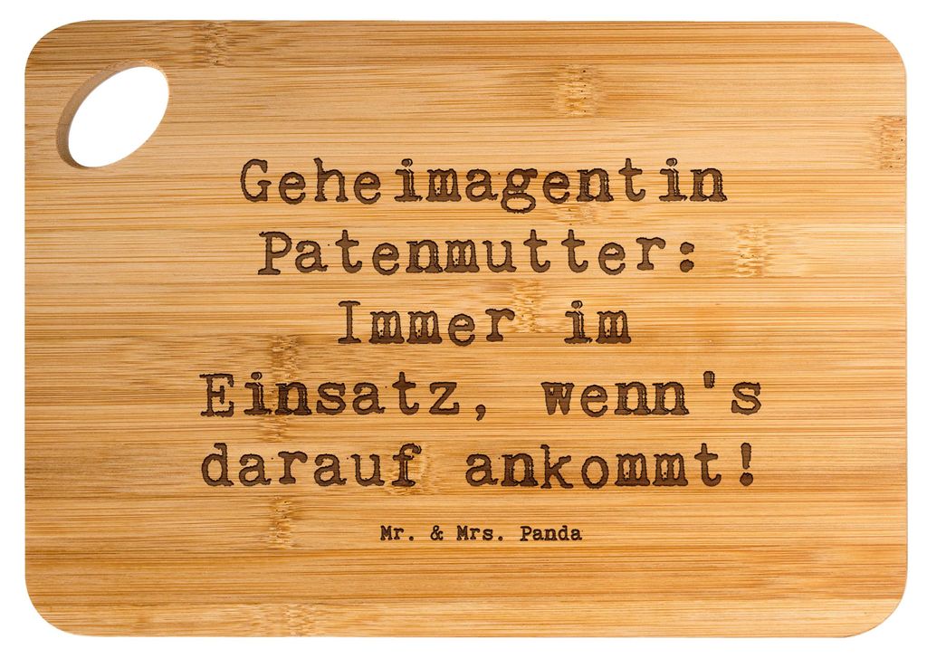 Mr. & Mrs. Panda Brett Spruch Geheimagentin Patenmutter - Produktbild 
