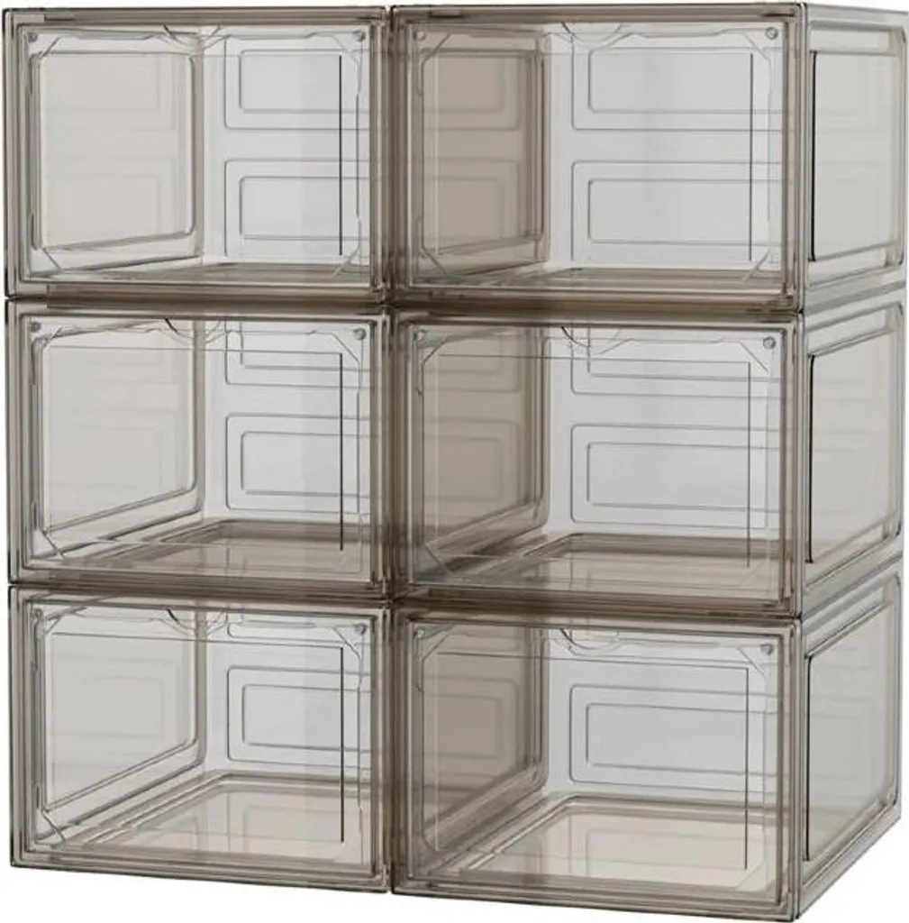 Scatola Porta Scarpe Trasparente Plastica Rigida - Salvaspazio Magnetico