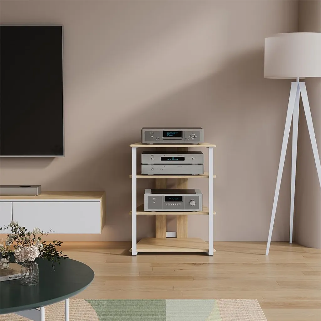 Petite Étagère Gain de Place Vicco Tonar 4 Cases Sonoma/Blanc 61x78cm
