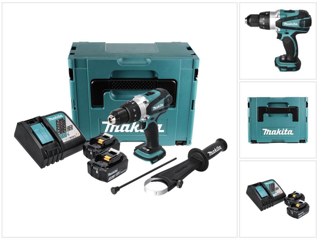 Makita DHP 458 RFJ Trapano avvitatore con percussione a Immagine del prodotto 