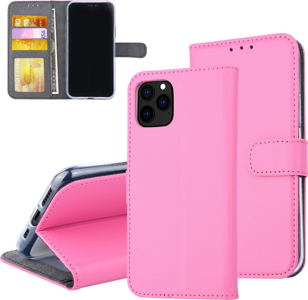 Book type case Apple iPhone 11 Pro Card holder Hot Pink - Magnetic closure