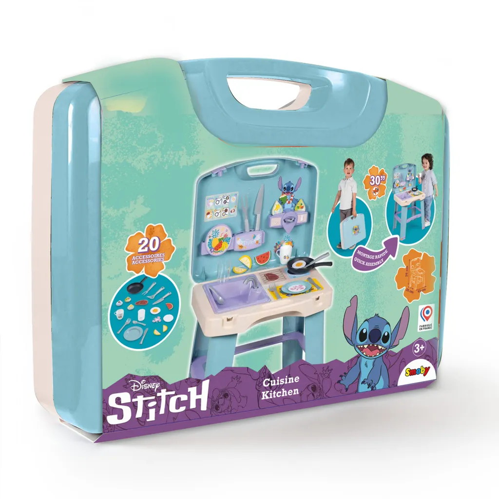 Cuisine Smoby Stitch compacte : la solution gain de place portable