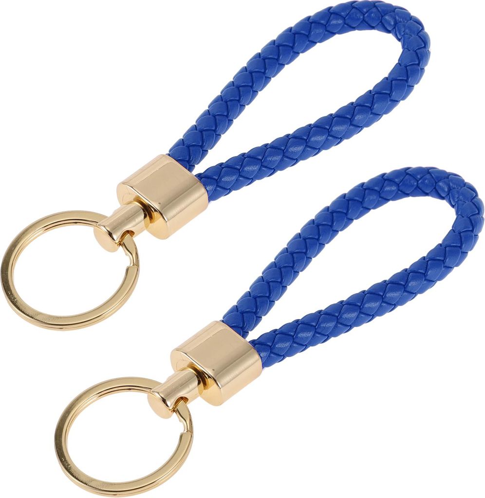 Schlüsselanhänger Universal Schlüsselanhänger mit Ring für Schlüsselanhänger für Zuhause für Frauen Leder, Zinklegierung Goldton, Dunkelbl...