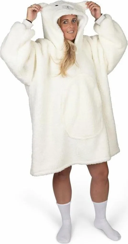Plaid à Manches Mouton et Sweat à Capuche Géant Ultra Doux Cozy Noxxiez