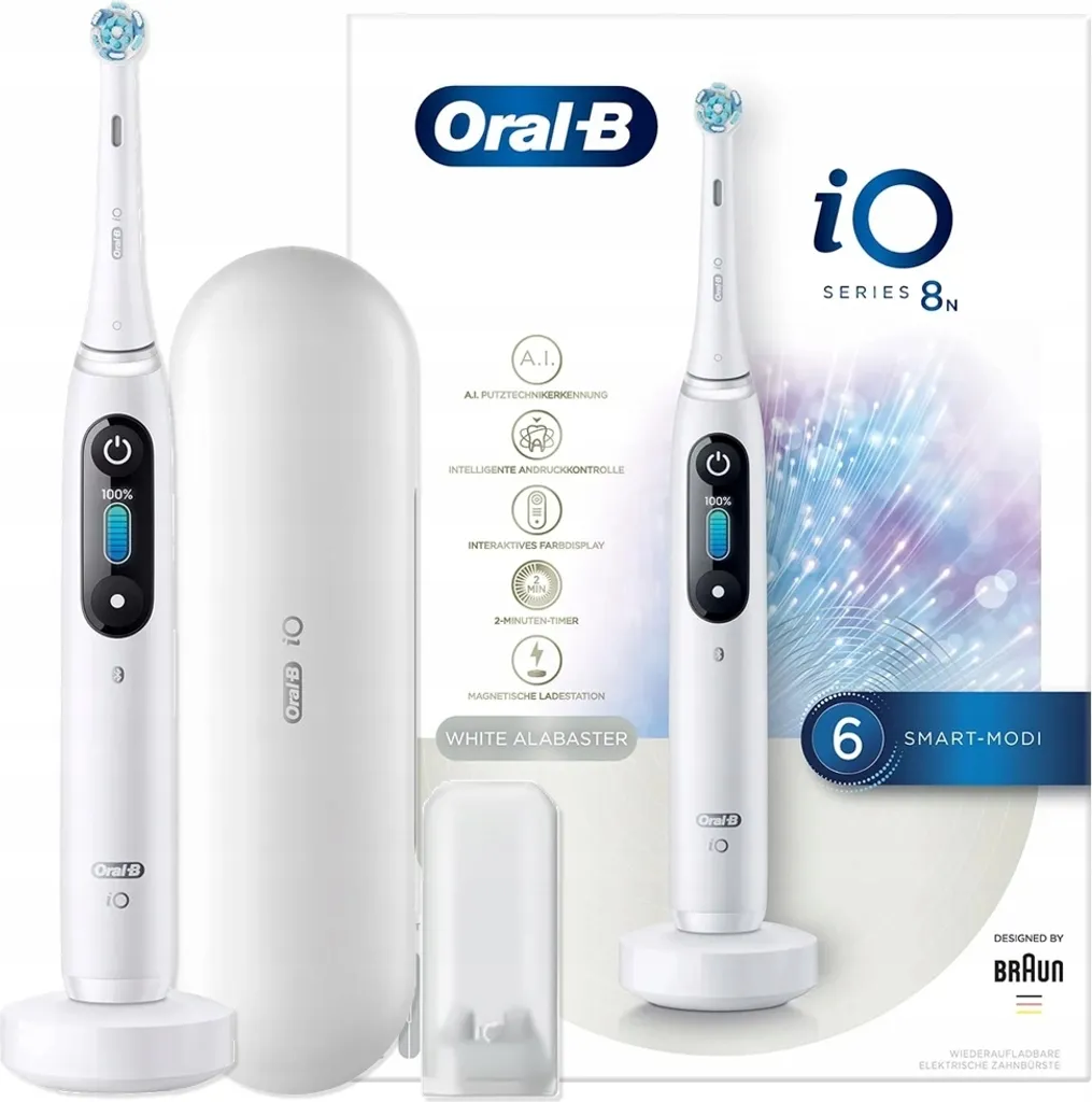 Brosse à Dents Électrique Rechargeable Oral-B iO 8 avec Écran Couleur