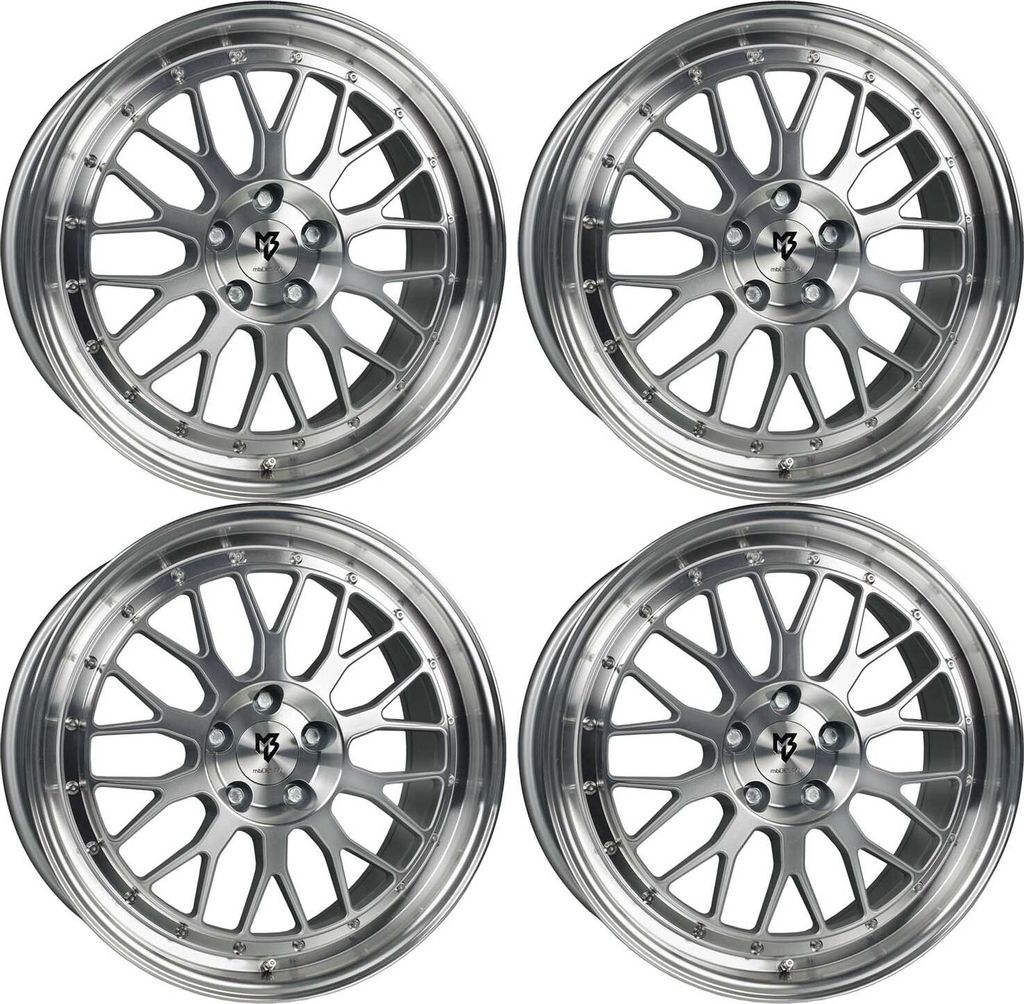 MB Design Felgen LV1 7.5Jx18 ET 45 4x100 Diamant Silber 4-LV17518454AZ-S4 kompatibel mit Fiat 124 Abarth 124 Spider