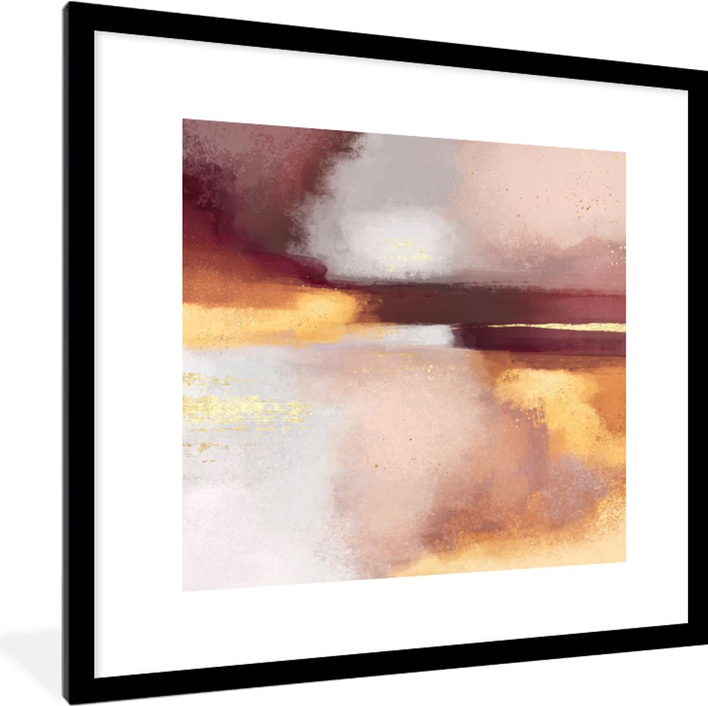 MuchoWow Gerahmtes Poster Malen - Abstrakt - Pastell 40x40 cm - Poster mit Schwarzem Bilderrahmen Wandposter Rahmen Foto Bilder - Poster - Plakat...