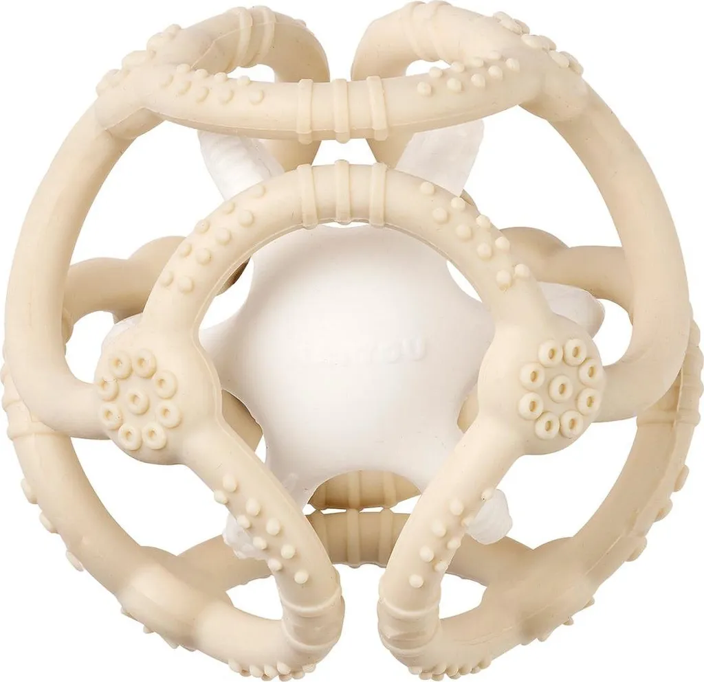 Hochet dentition bébé en silicone souple lot de 2 boules bicolores