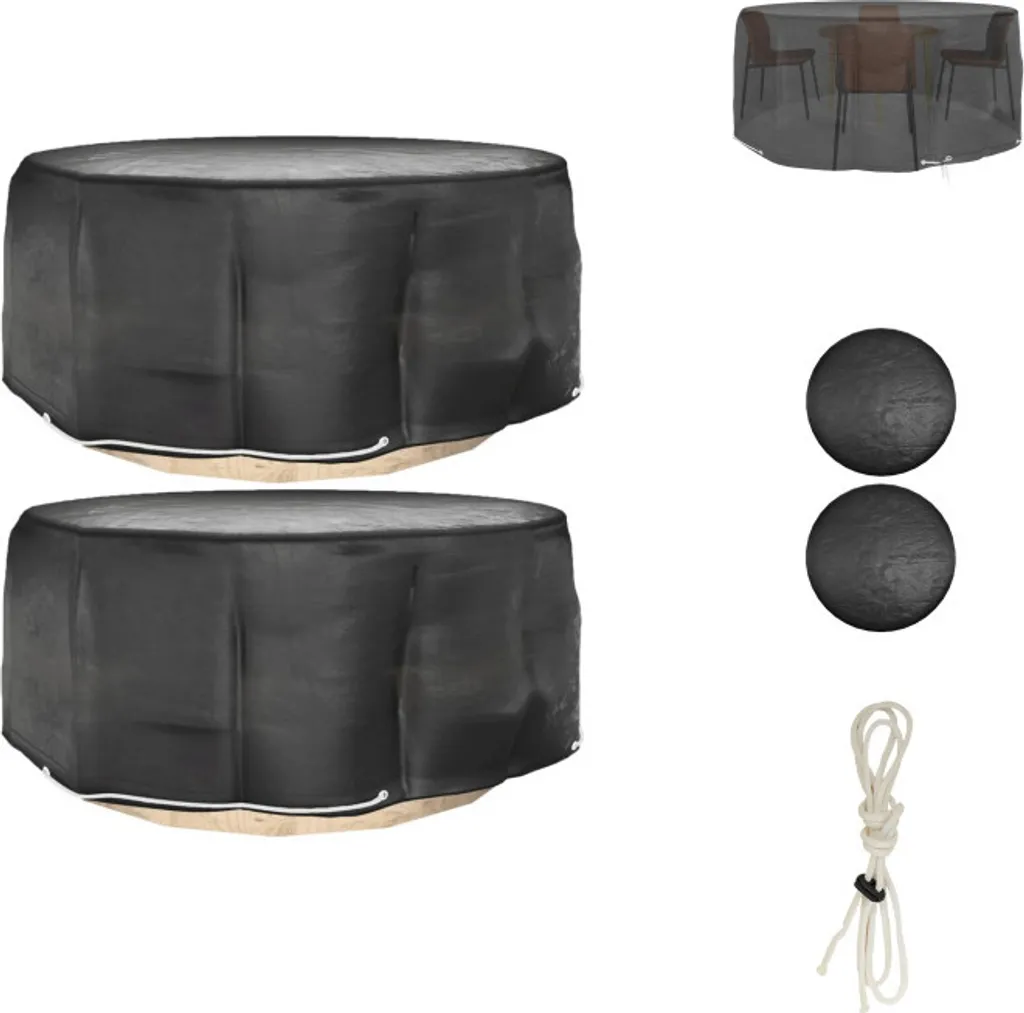 vidaXL Coperchi per mobili da giardino 2 pezzi 10 occhielli Ø260x90 cm rotondi - Coperchi di protezione per mobili da giardino
