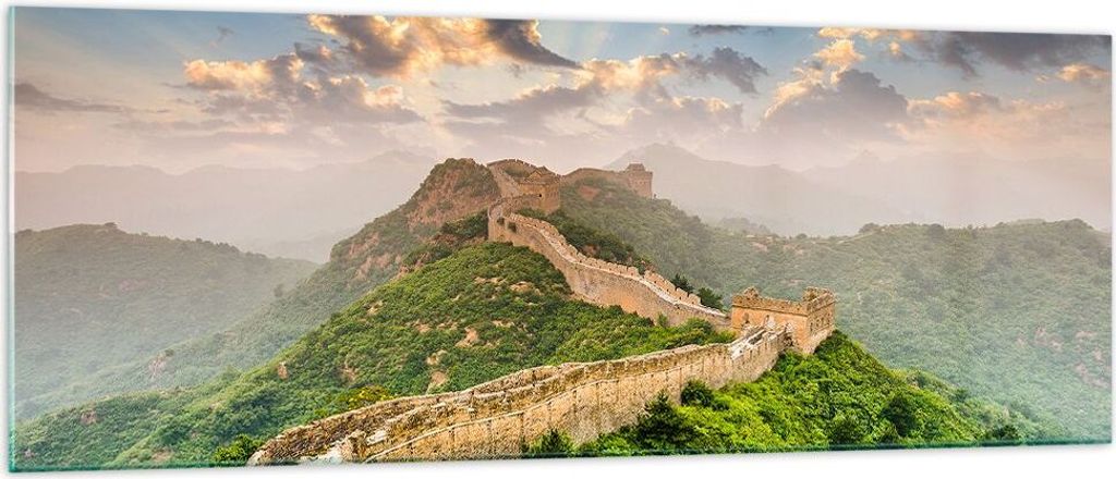 Bilder auf glas - Wand Berg asiatisch china - 140x50cm - Glasbilder - Wandbilder - Kunstdruck - zum Aufhängen bereit - Wanddekoration aus Glas - G...