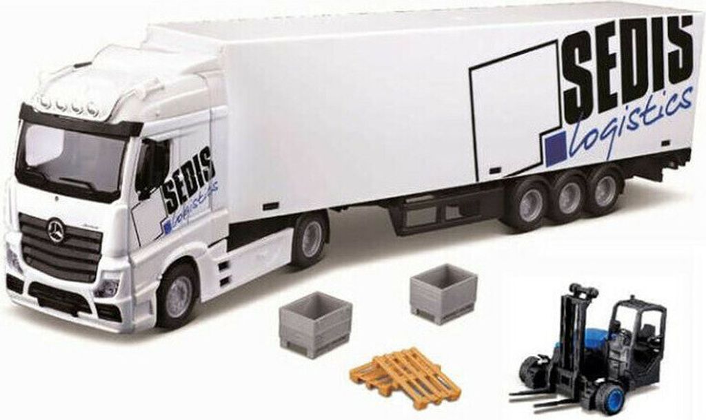 Bburago 1:43 MB Actros SEDIS Logistics s vysokozdvižným Obrázek produktu 