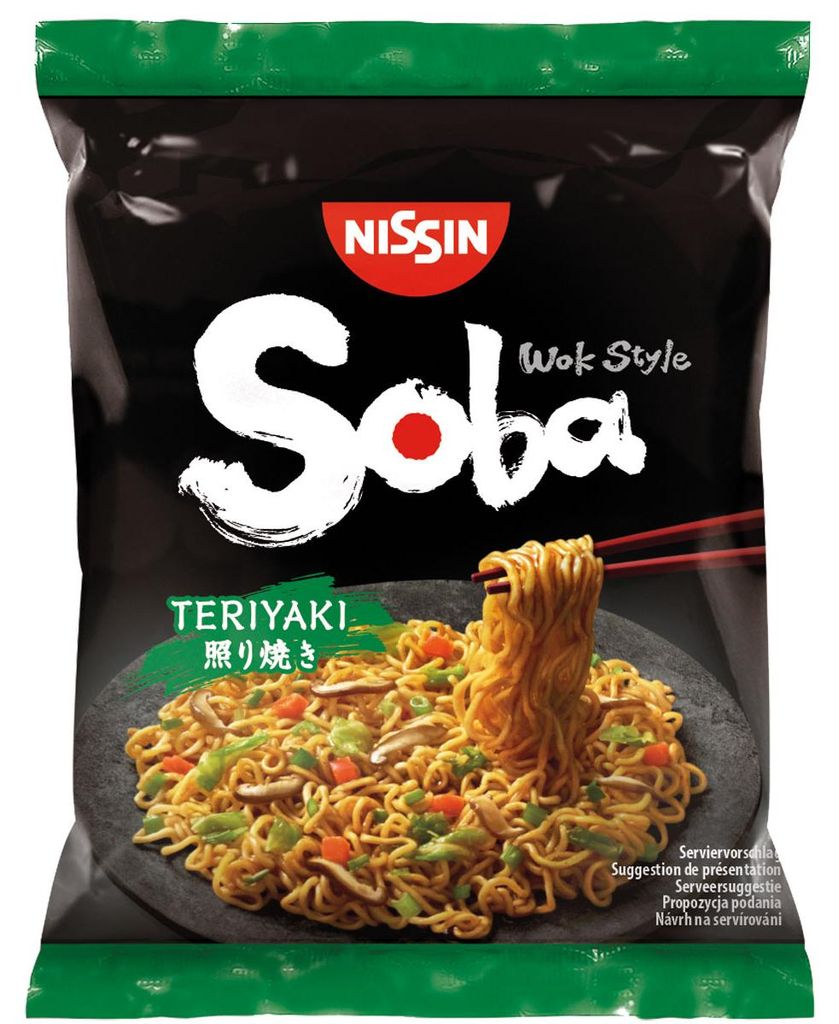 Nissin Soba Teriyaki, Instant-Suppennudel, 110 g, Pilz, Produktbild 