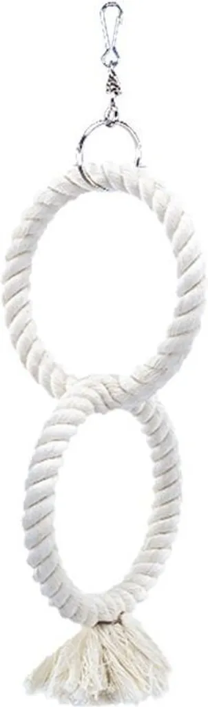 Nobby Cage Toy: Doppio Anello in Cotone Bianco per Pappagallini