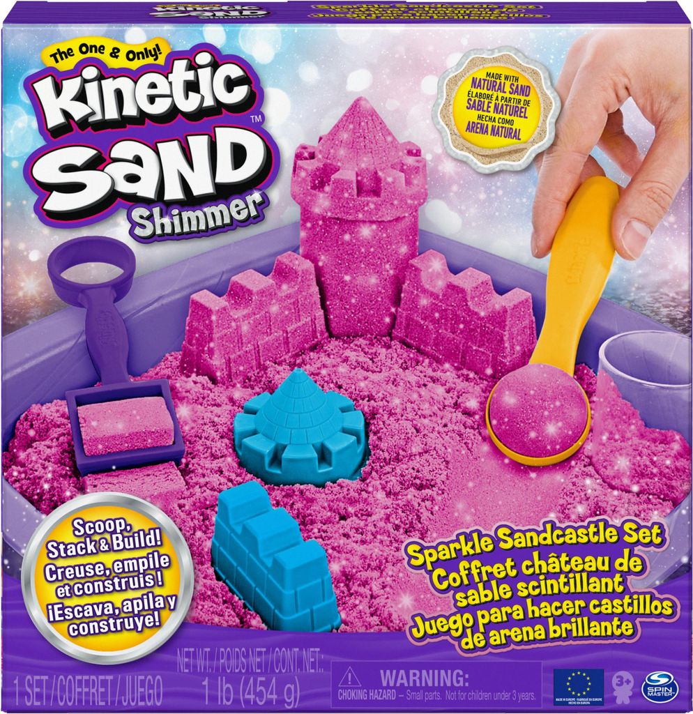 Spinmaster kinetischer Sand funkelnde Sandburg rosa Produktbild 