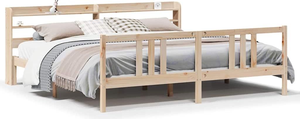 vidaXL Bettgestell mit Kopfteil ohne Matratze 180x200 cm