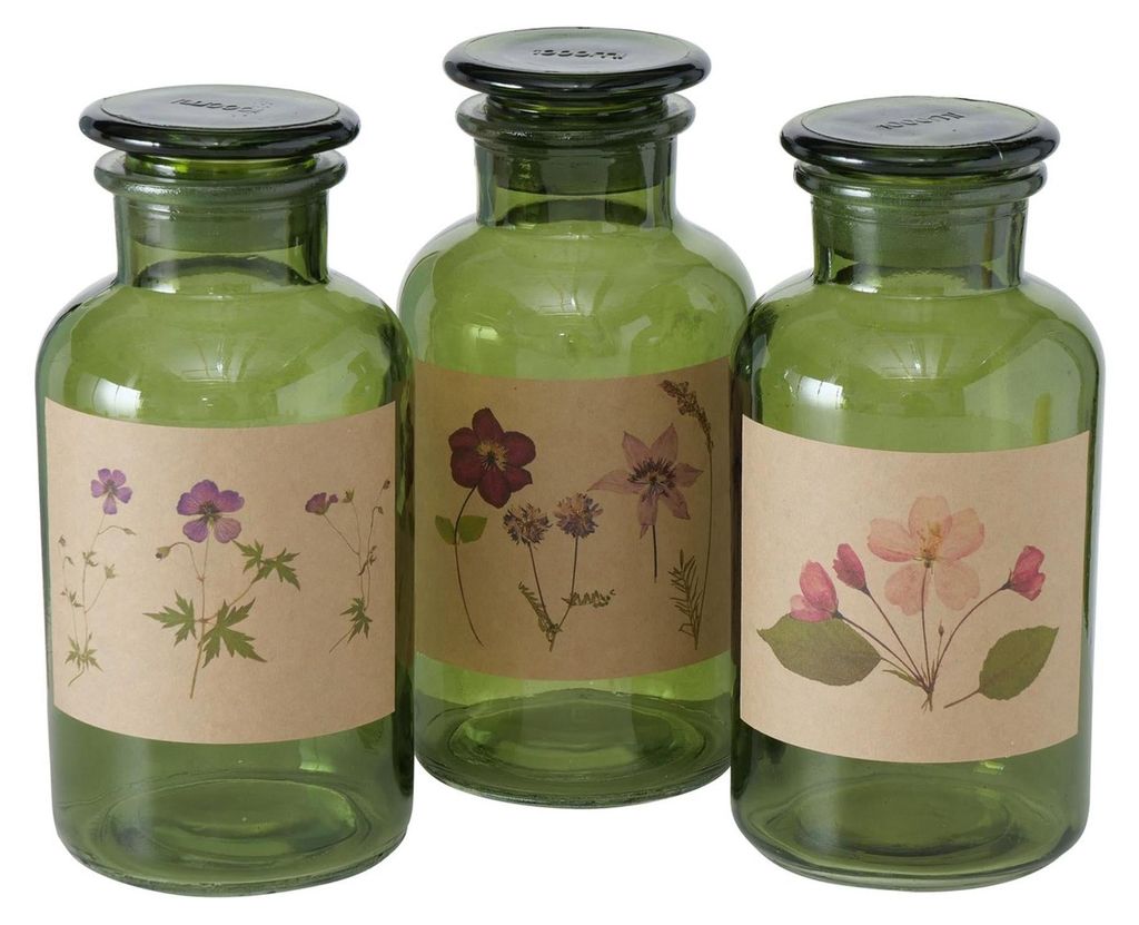 Boltze Hausapothekenflasche Drya ø10xh22cm grün