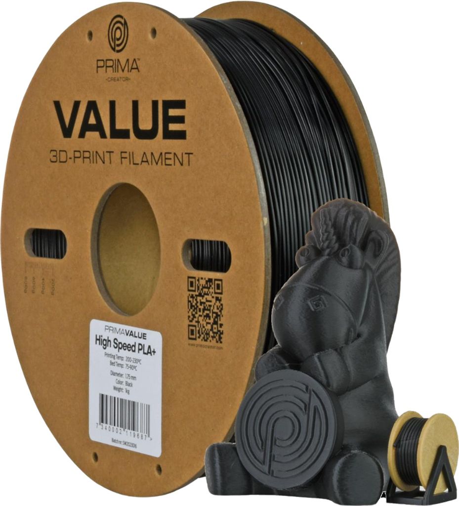 3D Prima 12822 3D-Druckmaterial Polymilchsäure (PLA) Schwarz 1 kg