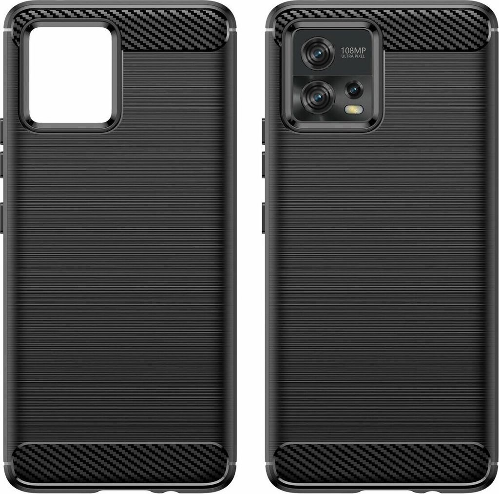 Carbon Case Hülle kompatibel mit Nokia G400 flexible Silikon Carbon Hülle schwarz
