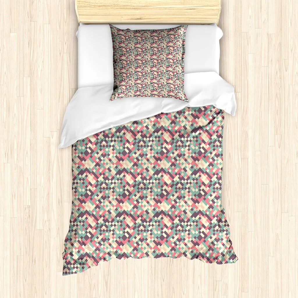 Set Letto Singolo Mosaico ABAKUHAUS 135x200: Design Geometrico