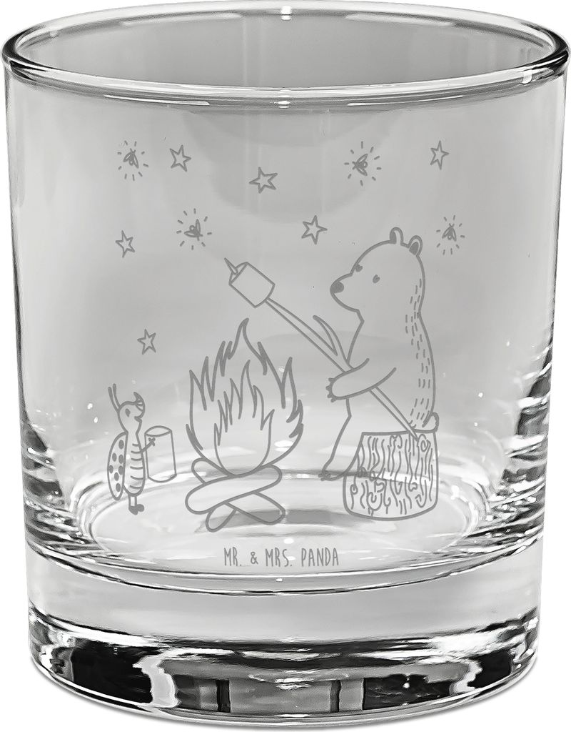 Mr. & Mrs. Panda Glas Bär & Marienkäfer Lagerfeuer - Transparent - Geschenk, Tumbler, für Gin, Teddybär, Trinkglas, Cocktailglas, gravur