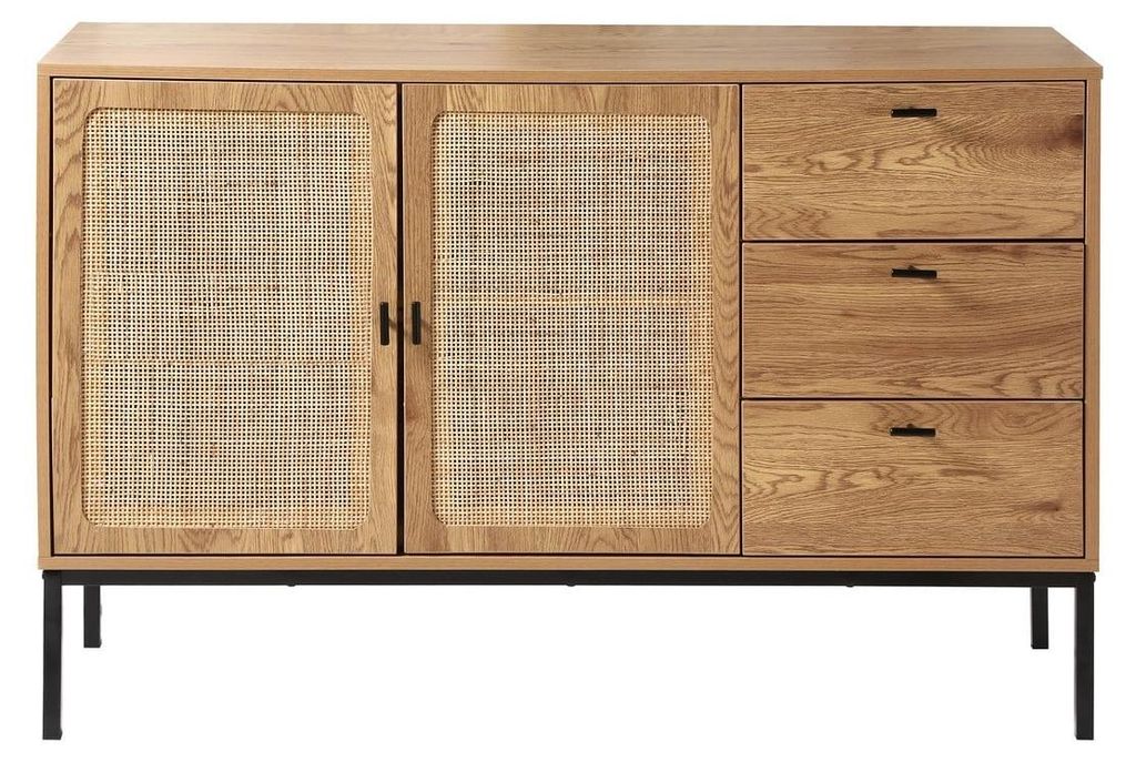 CALICOSY - Buffet 2 portes et 3 tiroirs en rotin L120 cm - Image du produit 