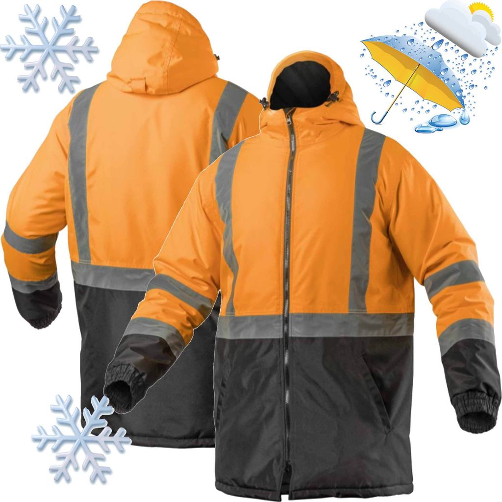 LEDA Hi-Vis Orange Parka Jacke XXL