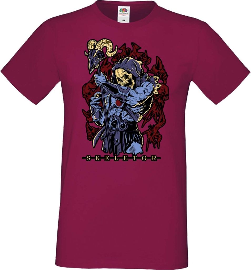Herren T-Shirt Anime Manga Masters Of The Universe Skeletor Skeletor, Man M / Burgundy