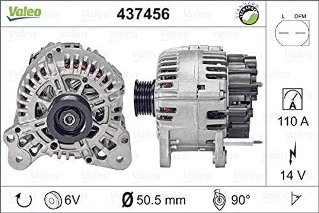 Alternateur de voiture Valeo 437456 - Generateur 14V 110A